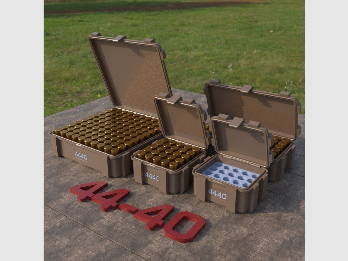 Filamelt Munitionsbox / Ammo Box .44-40 Winchester – Patronenbox ‘Klappdeckel’ – 20 / 25 / 50 / 100 Runden