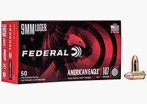Federal American Eagle Indoor Range Training 9mm Luger 147GR TMJ 50 cartuchos