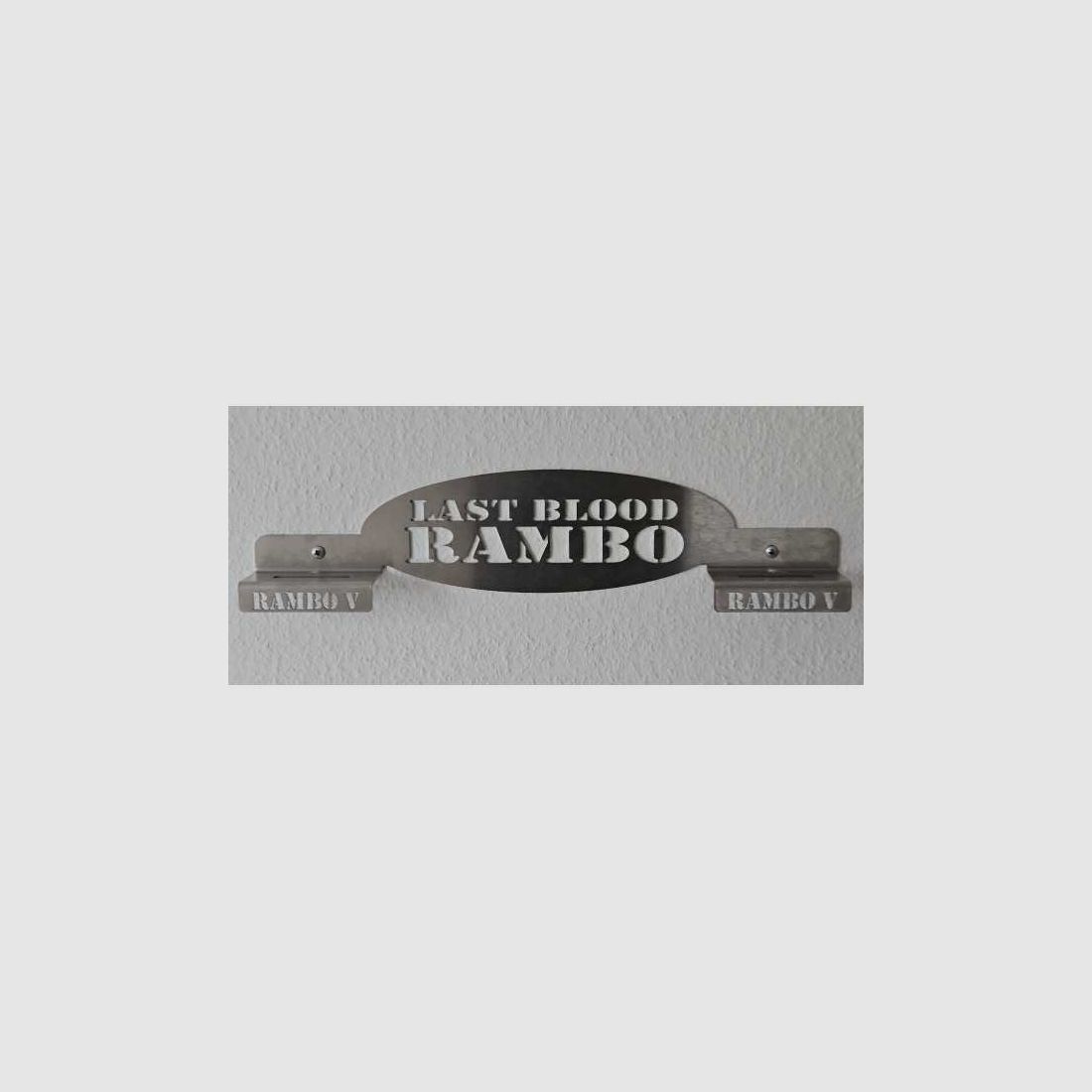 Rambo 5 Messer Designer Wandhalter Edelstahl 3D Effekt