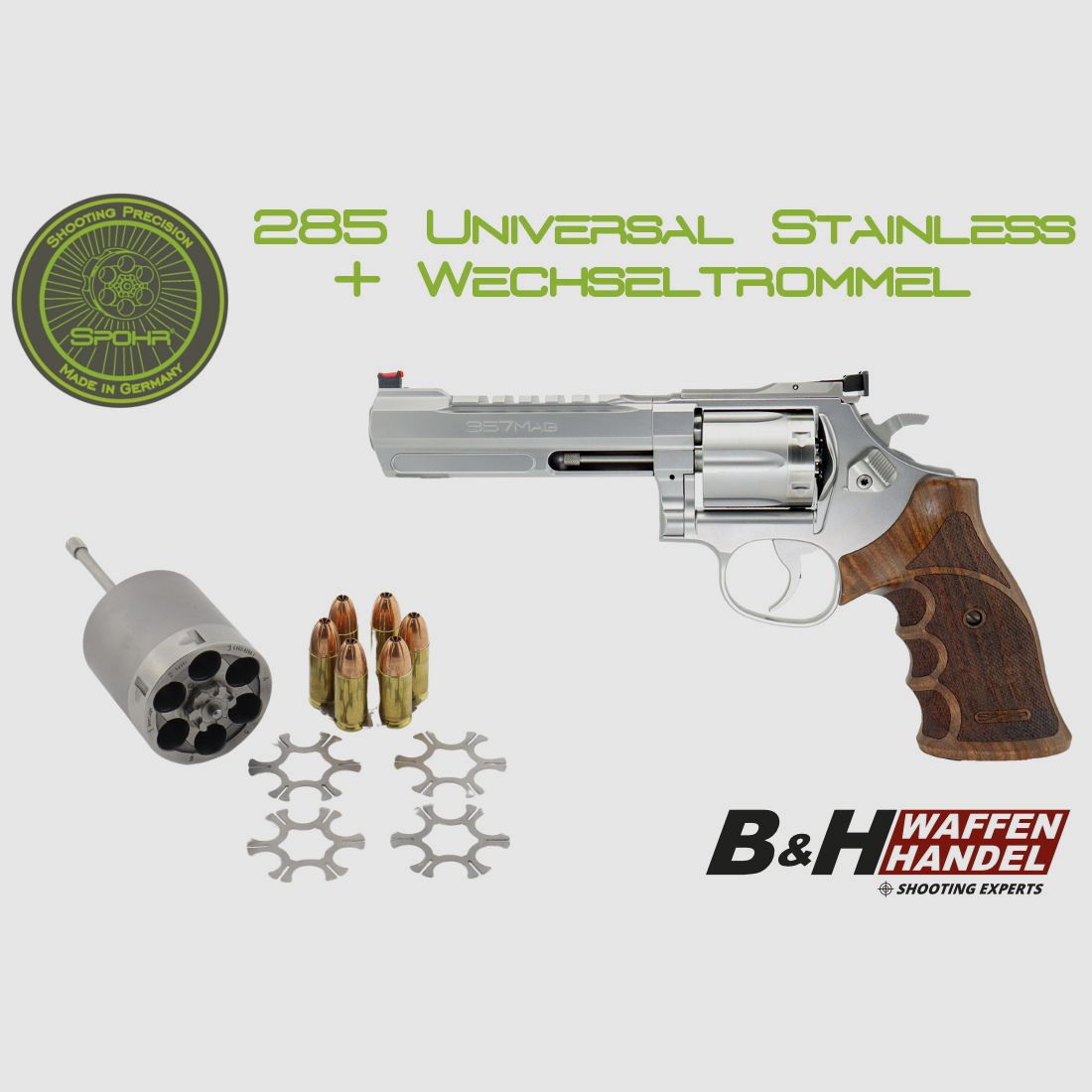  SPOHR 285 Universeel + Wisselcilinder 9mm Luger gemaakt in Duitsland, afbeelding 1 van 11