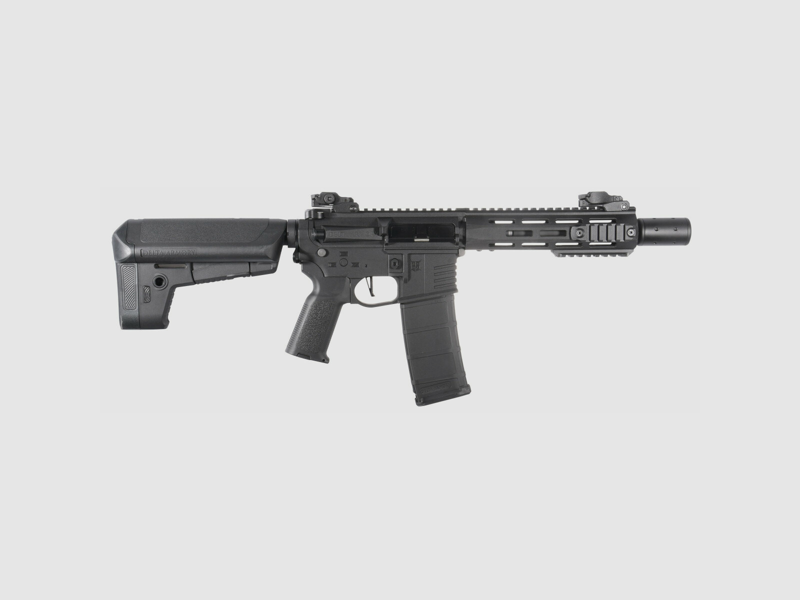 M4 AR15 M-LOK SilentOps 8 pulgadas CHARLIE Negro S-AEG Rifle Airsoft Libre a partir de 18 años | Delta Armory