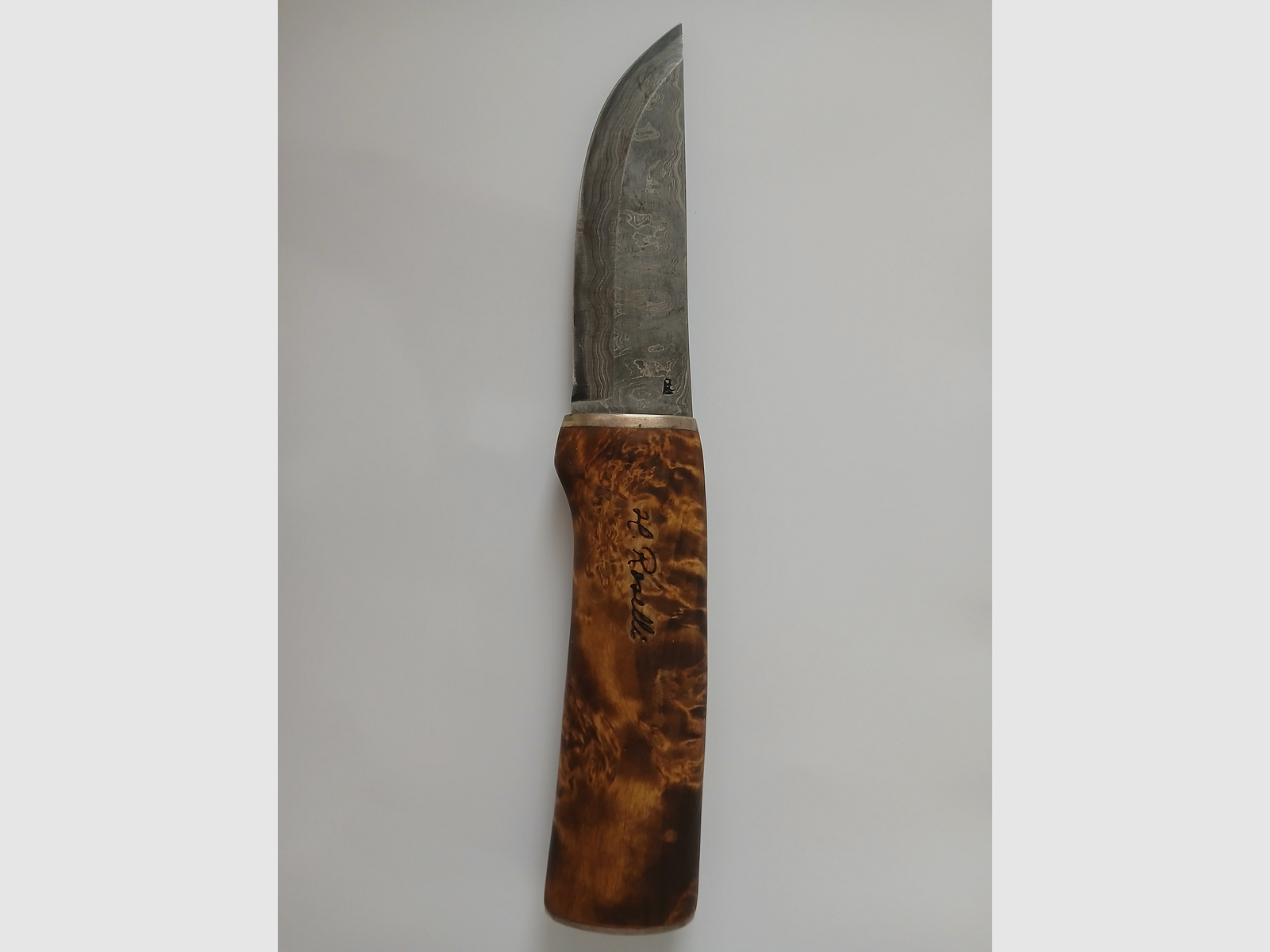 Heimo Roselli Jagdmesser Damast Sterlingsilber