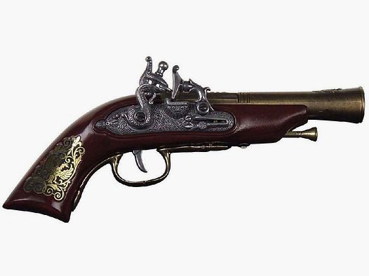 Pistola pirata decorativa medioevale a pietra focaia