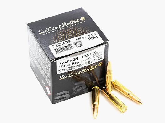 S + B, 7.62x39, FMJ, 124 gr., 50 pcs.