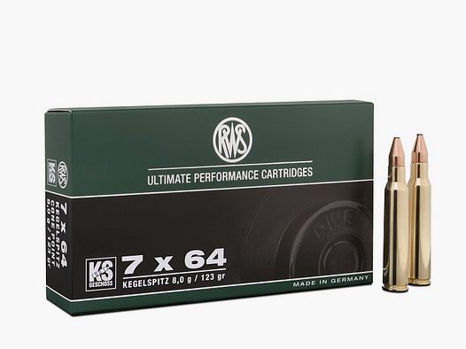 RWS 7x64 KS 8,0/123gr. Cartouches de fusil