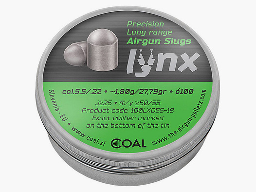 Rundkopf Coal Lynx Domed Kaliber 5,51 mm 1,8 g gewĂ¶lbt glatt 200 StĂĽck