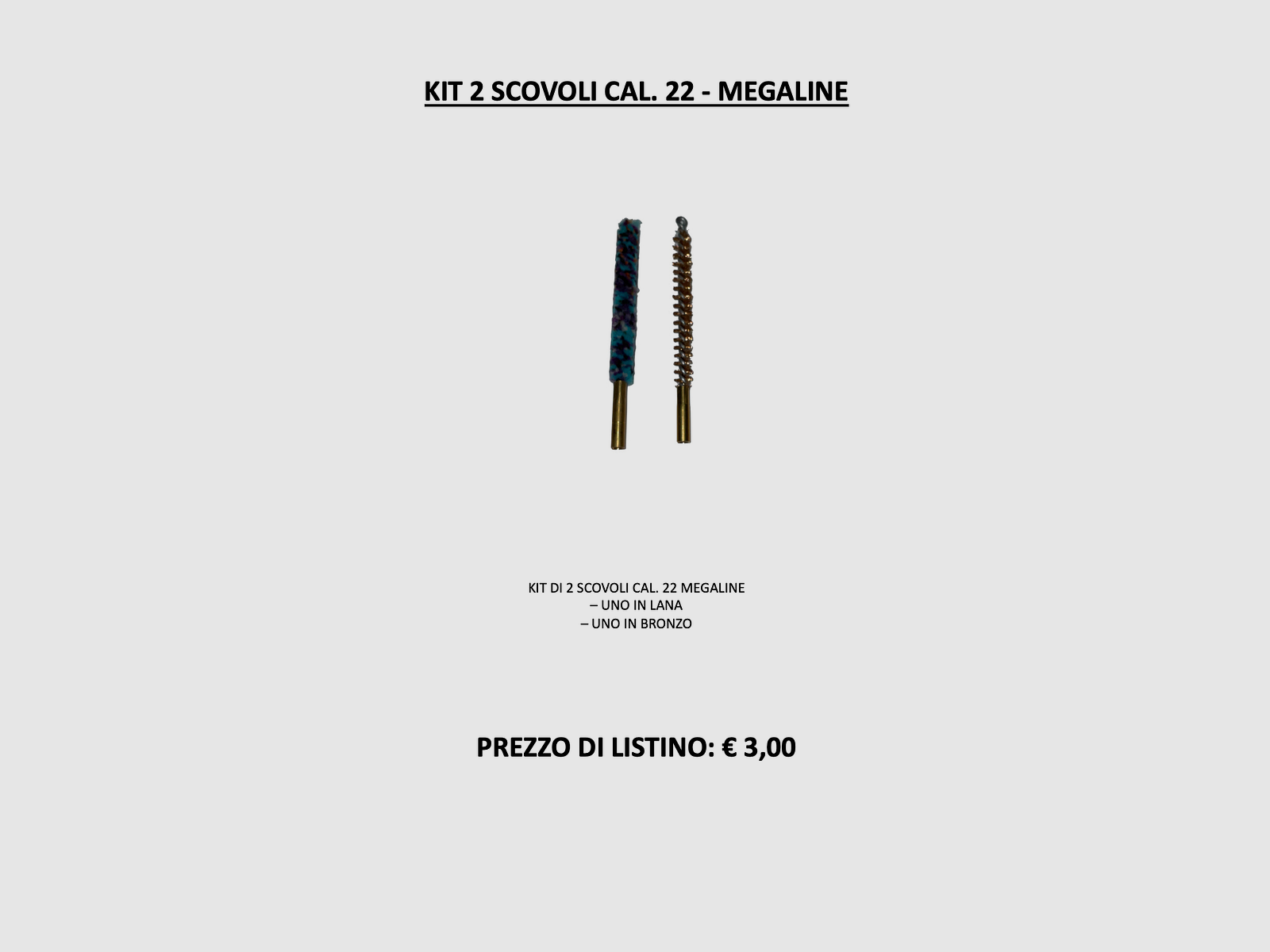 MEGALINE – KIT VAN 2 BORSTELS Kal. 22 MEGALINE, afbeelding 2 van 2