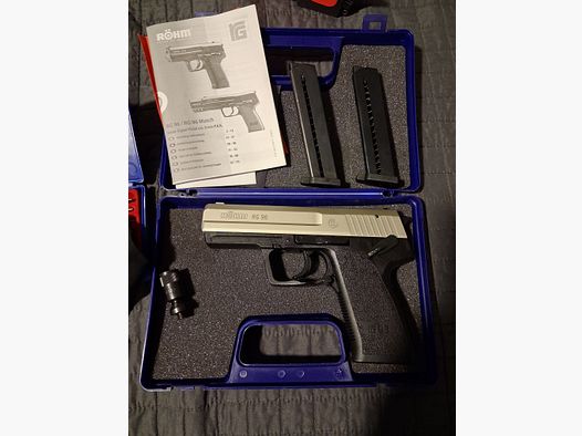 Röhm RG 96 Nickel avec 2 magazines, holster, kit de nettoyage et 50 cartouches