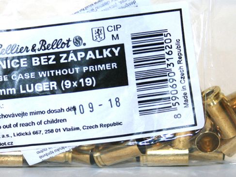50 Stück S&B | Sellier&Bellot Wiederladehülsen S+B 9mm Luger 9x19 Nato Boxer o. Zündhütchen V316202