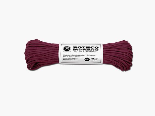 Rothco Rothco Fallschirmleine Nylon Type III 550 LB burgundy