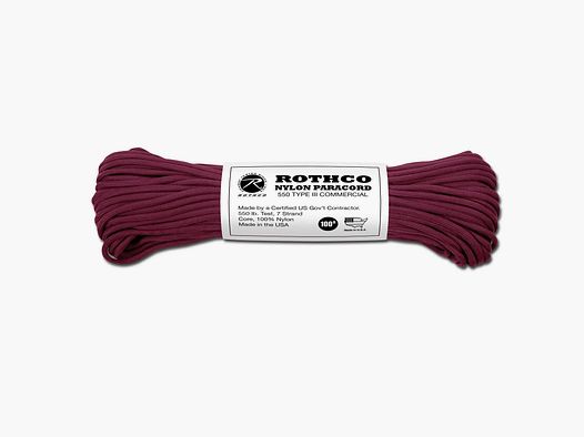 Rothco Rothco Fallschirmleine Nylon Type III 550 LB burgundy