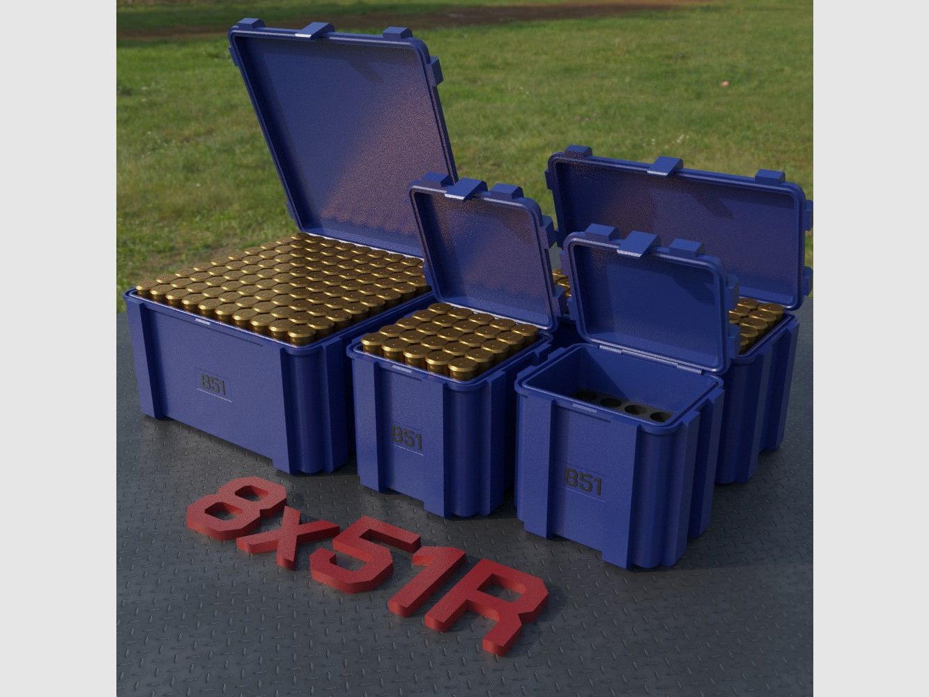 Filamelt Munitionsbox / Ammo Box 8x51R – Patronenbox ‘Klappdeckel’ – 20 / 25 / 50 / 100 Runden