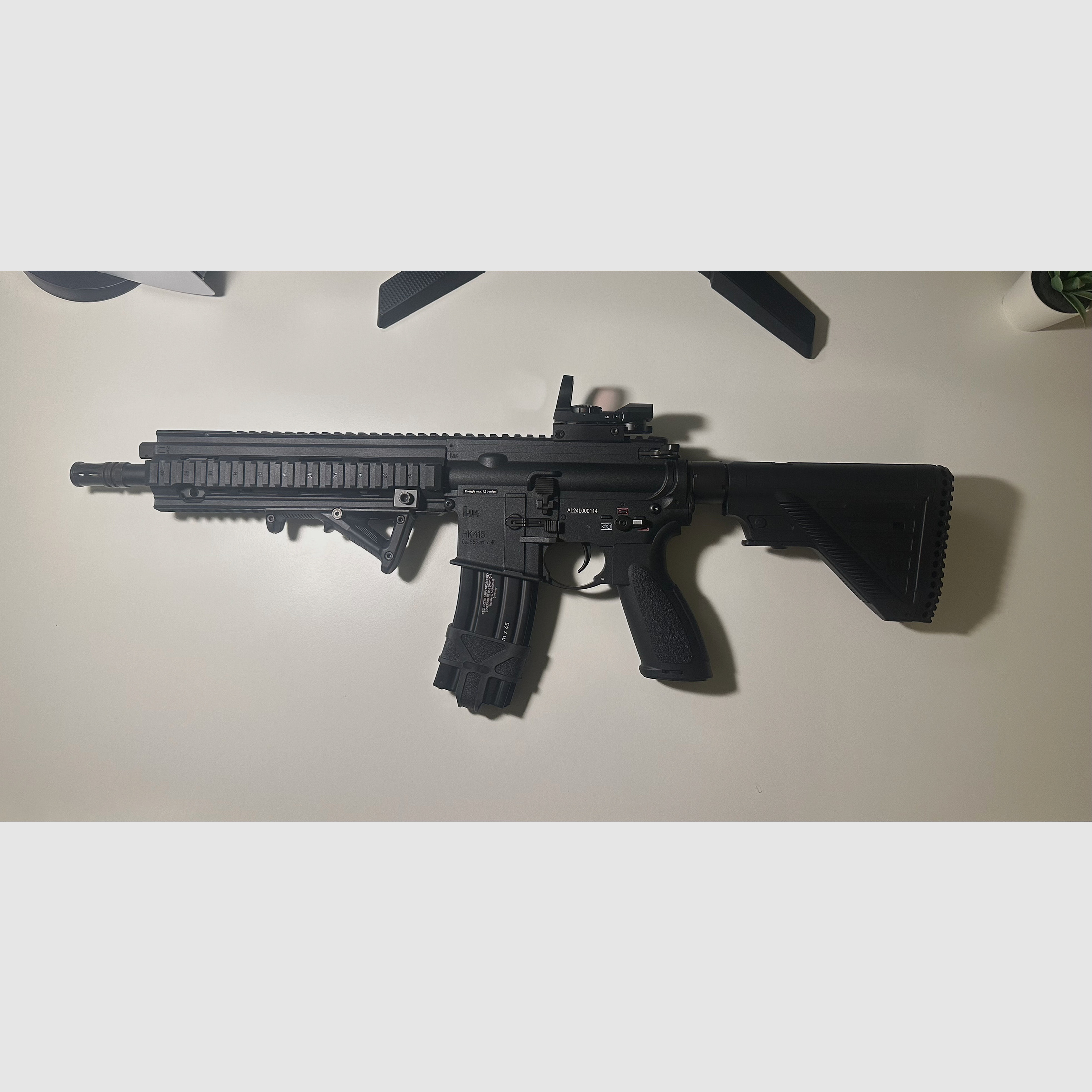 HK 416 Airsoft S-AEG SET! / 1.3 Joule / 1A condition / With warranty, original packaging and invoice / Ready to play