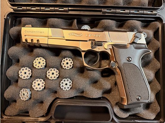 Walther CP88 Competition niklowy WIE NEU, dużo akcesoriów!!! Pistolet CO2
