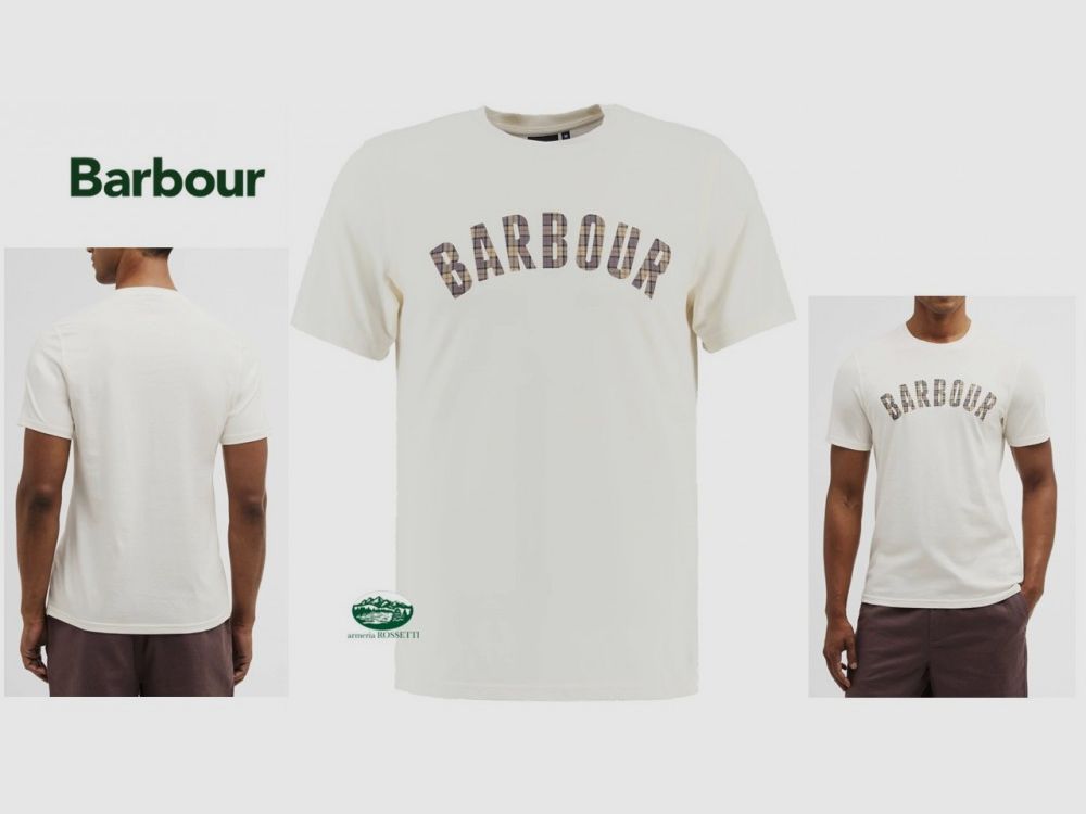 BARBOUR Berwick T-shirt with front logo in tartan