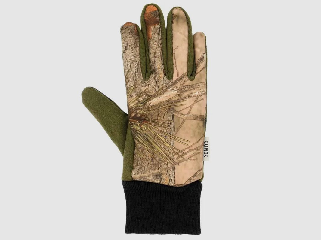 Antislip waterafstotende polyester handschoenen camo forest khaki 8 en 9, afbeelding 6 van 12