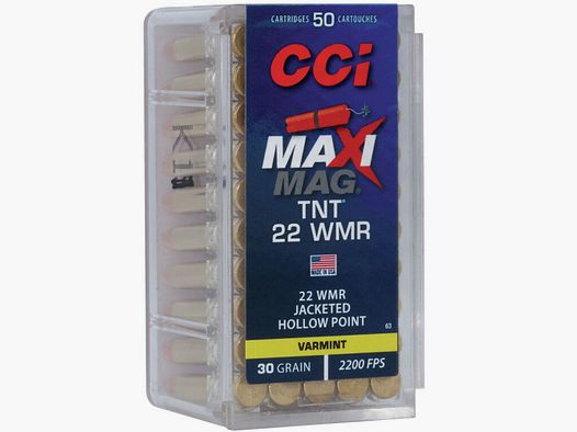 CCI .22 Win. Mag. TNT hollow point 1.9g/30grs.