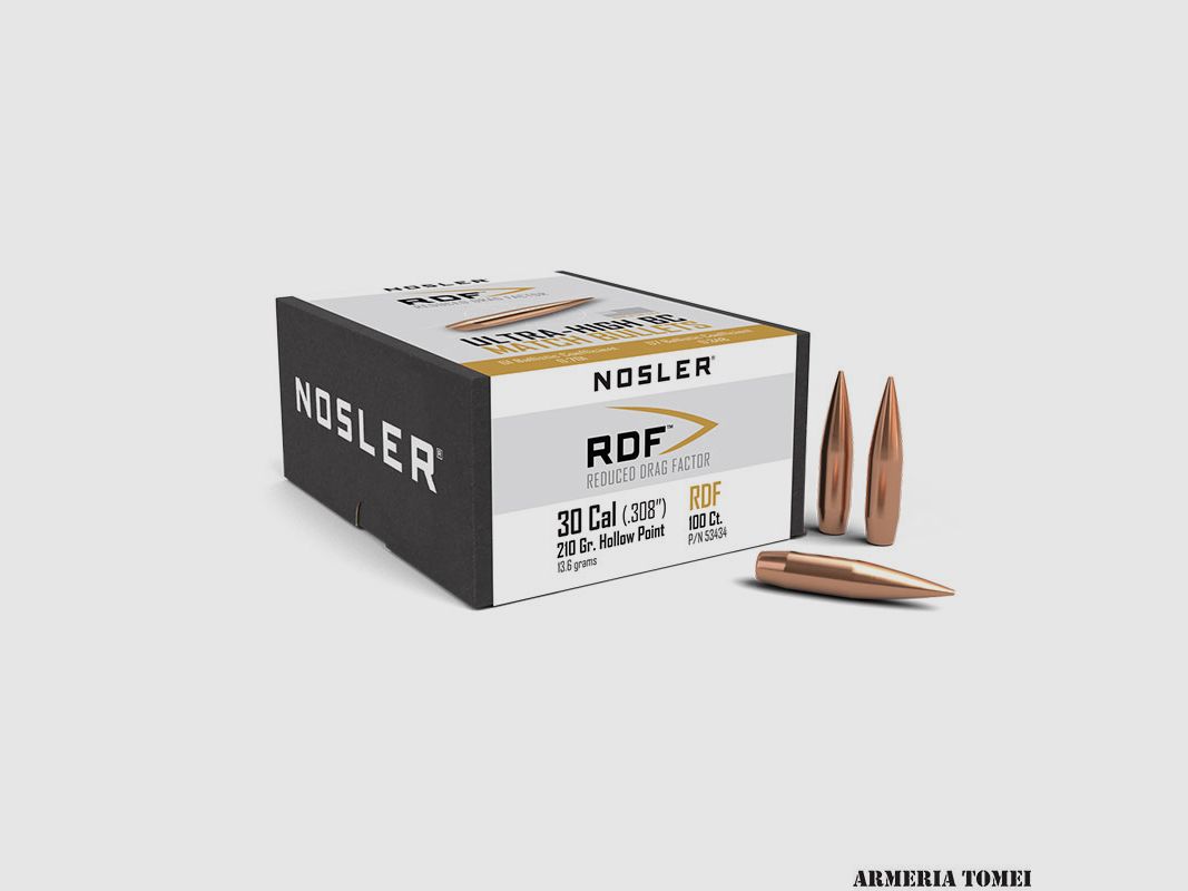 KOGELS – NOSLER – 30 Cal (.308″) RDF 210gr. – 13.6 gram Holle Punt (100 stuks) -53434