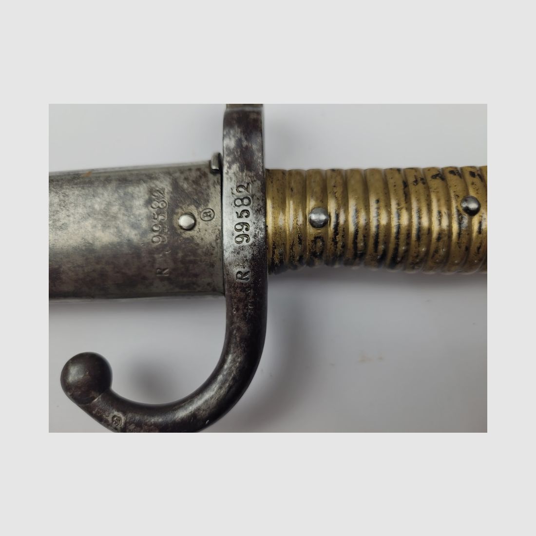 Zeldzame bajonetdegen Chassepot mod. 1866 – Stehelin & Cie – met nummer – uitstekende staat Een van de zeldzaamste, afbeelding 4 van 14