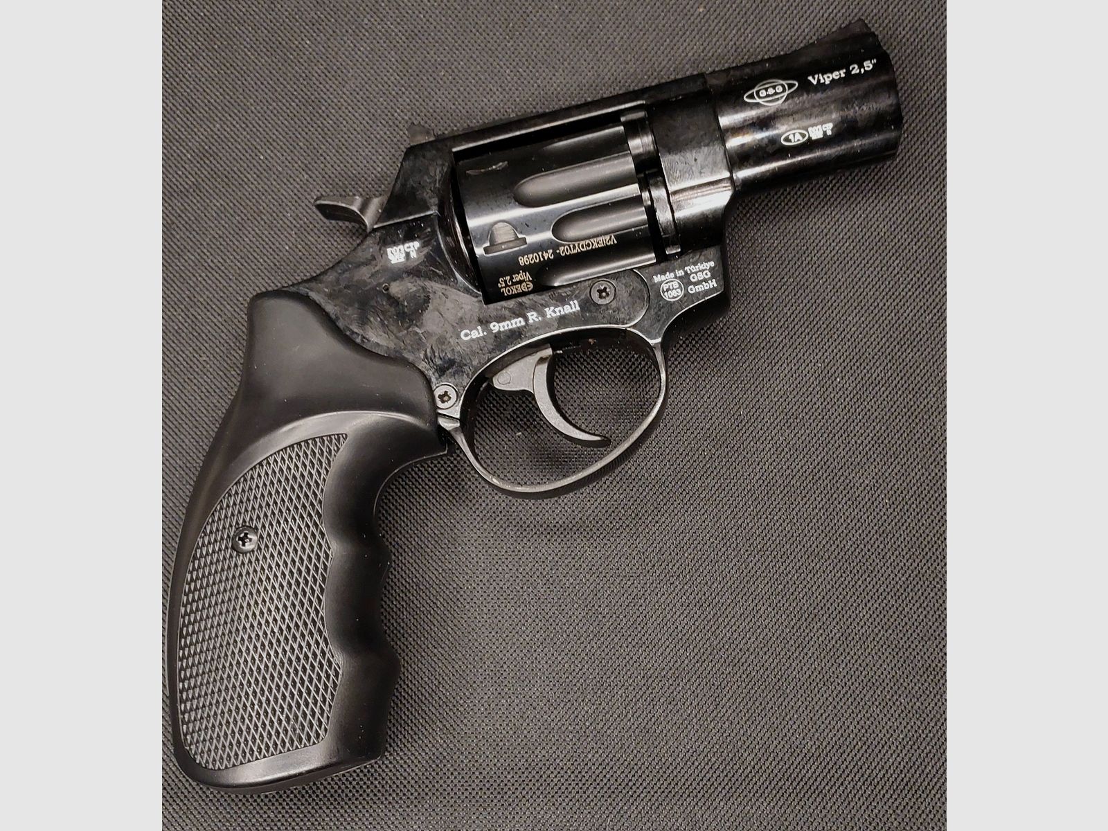 Ekol Viper 2,5 Zoll Schreckschuss Revolver Schwarz 9 mm R.K. (PTB 1063) Stahltrommel