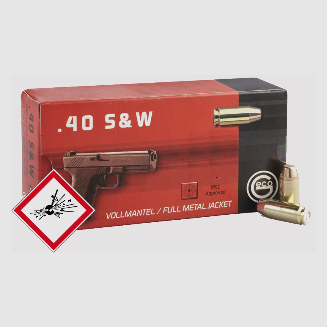 Geco pistol cartridge .40 S&W FMJ 180grs.