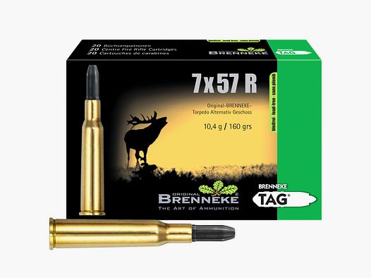Brenneke 7x57R TAG bleifrei 10,4g/160grs. – 20 Stk.