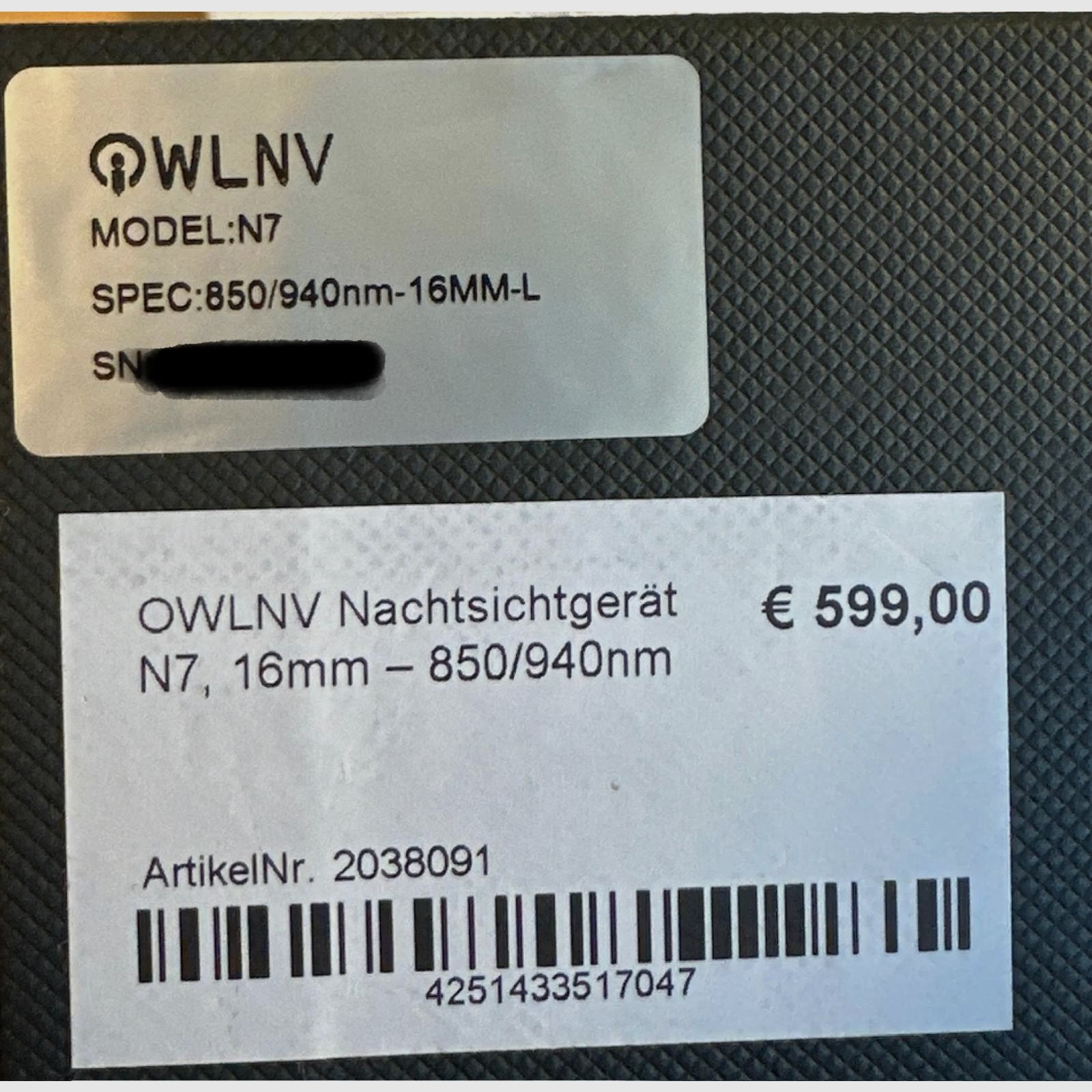 OWL-NV N7 night vision device as good as new including 45mm adapter - original packaging