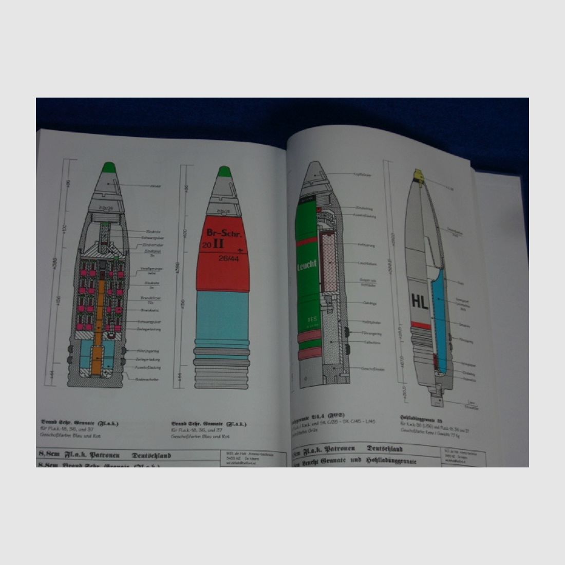 Fl.a.k cartridges en projectielen 2,0 cm tot 15,0 cm Duitsland 1935 tot 1945