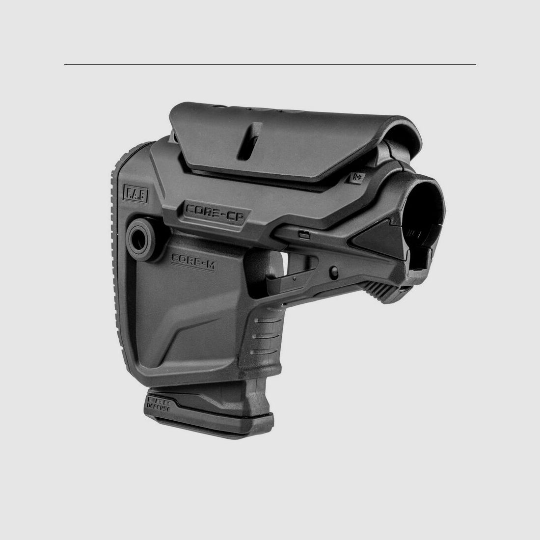 FAB Defense GL-Core M CP stock AR15 / M16 / M4 with 10-round reserve magazine and adjustable cheek rest