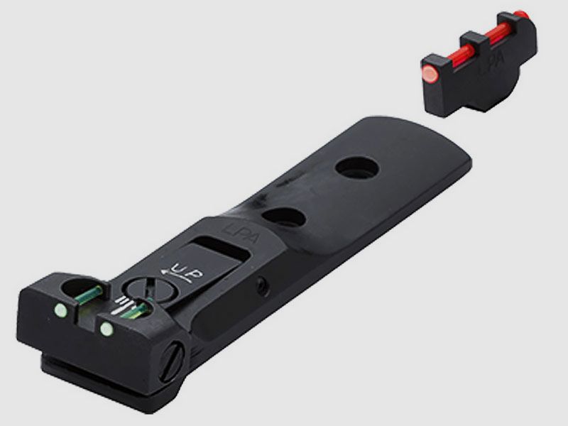 LPA Match FIBER-Optics S&W-Revolver Schwarz+Schwarz Korn zum Verstiften: Für Modell 586
