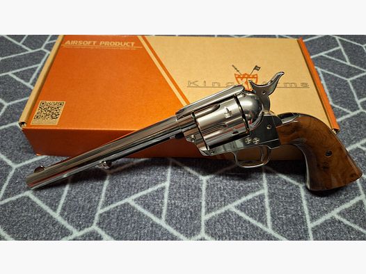 King Arms SAA .45 Peacemaker 7,5 Zoll Revolver CO2 6mm BB silber-chrome Finish