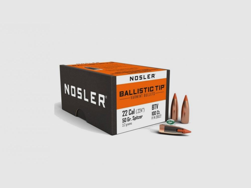 NOSLER Geschosse BALLISTIC TIP Kal.224 55gr. 39526