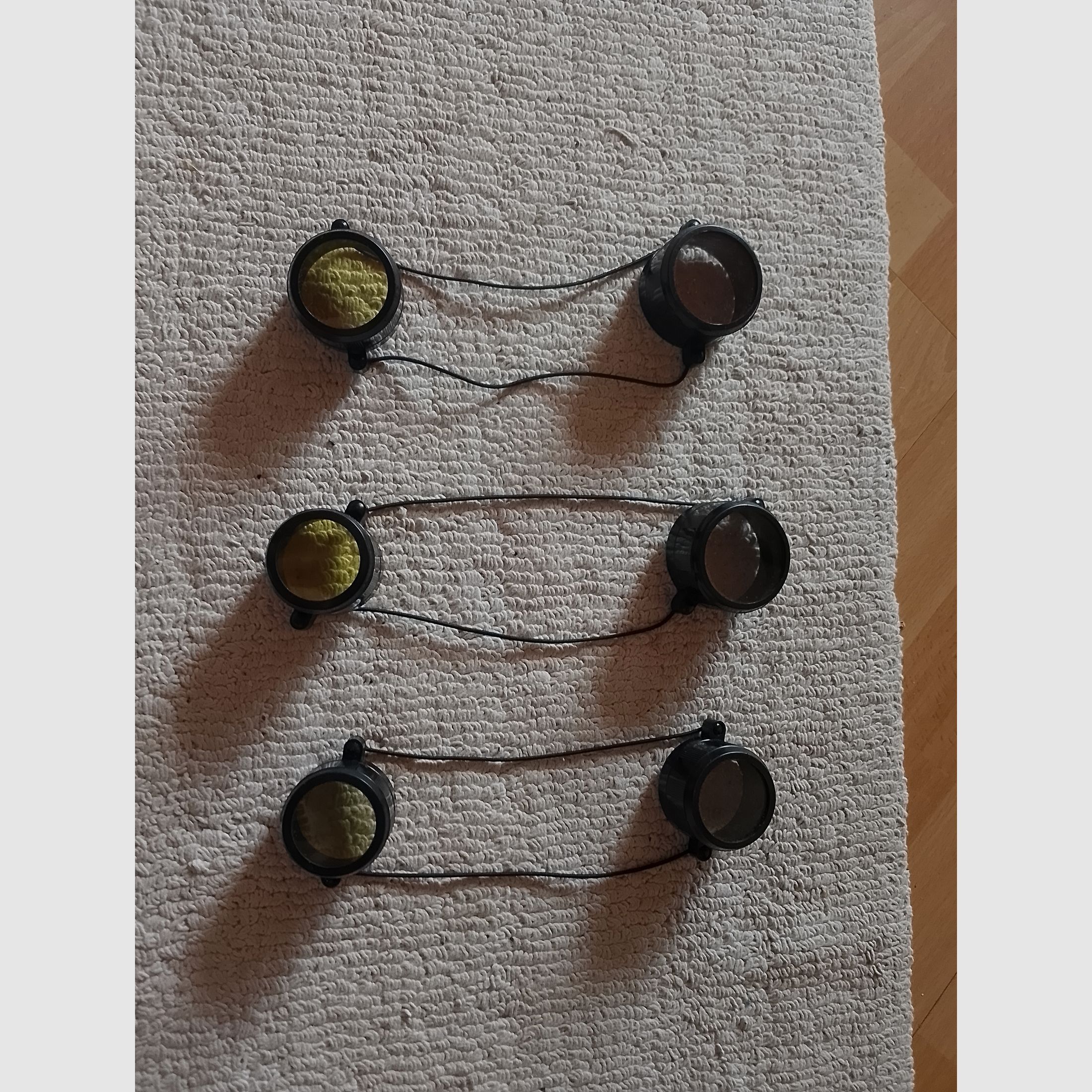 3 x Schutzkappen gelb klar Zielfernrohr Gummiband Kappen Fernglas Fernrohr Staubschutzkappen Okular Schutz Klarsicht