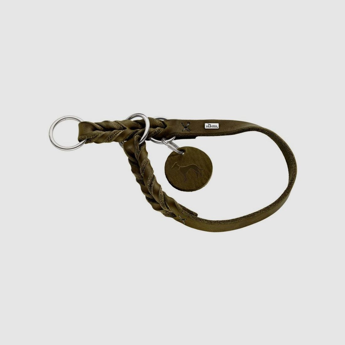 Hunter Dressurhalsung Solid Education Leder / Oliv