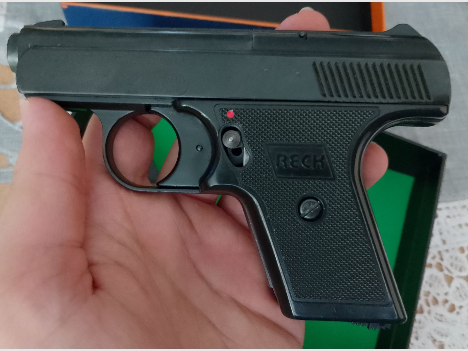 Alte Reck Protector Autom. Mod. “G5” im ersten PTB 12/ Kal. 8 mm Knall