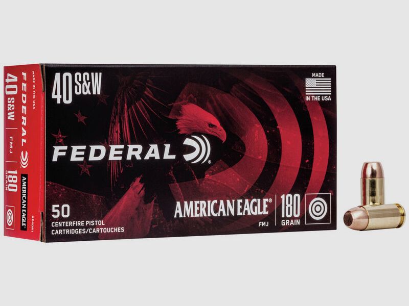 Federal American Eagle .40 S&W 180GR FMJ 50 cartouches