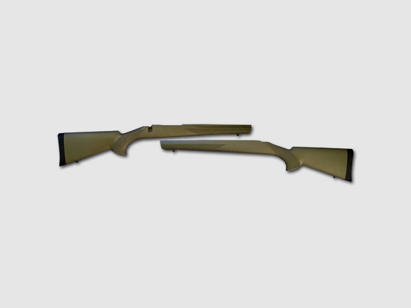Howa-1500 HOGUE OVER-MOLDED full rubber stock "Olive-Green" with full length aluminum bedding block for heavy barrel
