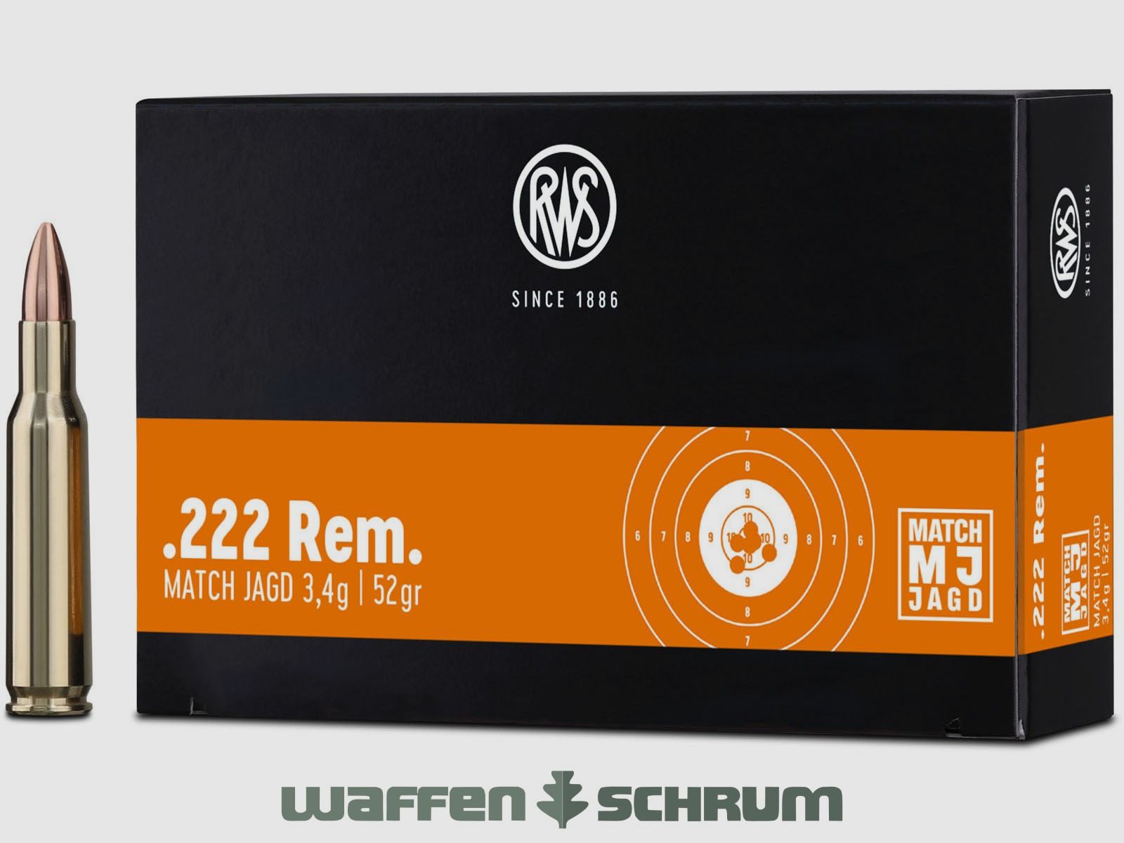RWS Match-Jagd 3,4g - 52gr. .222Rem
