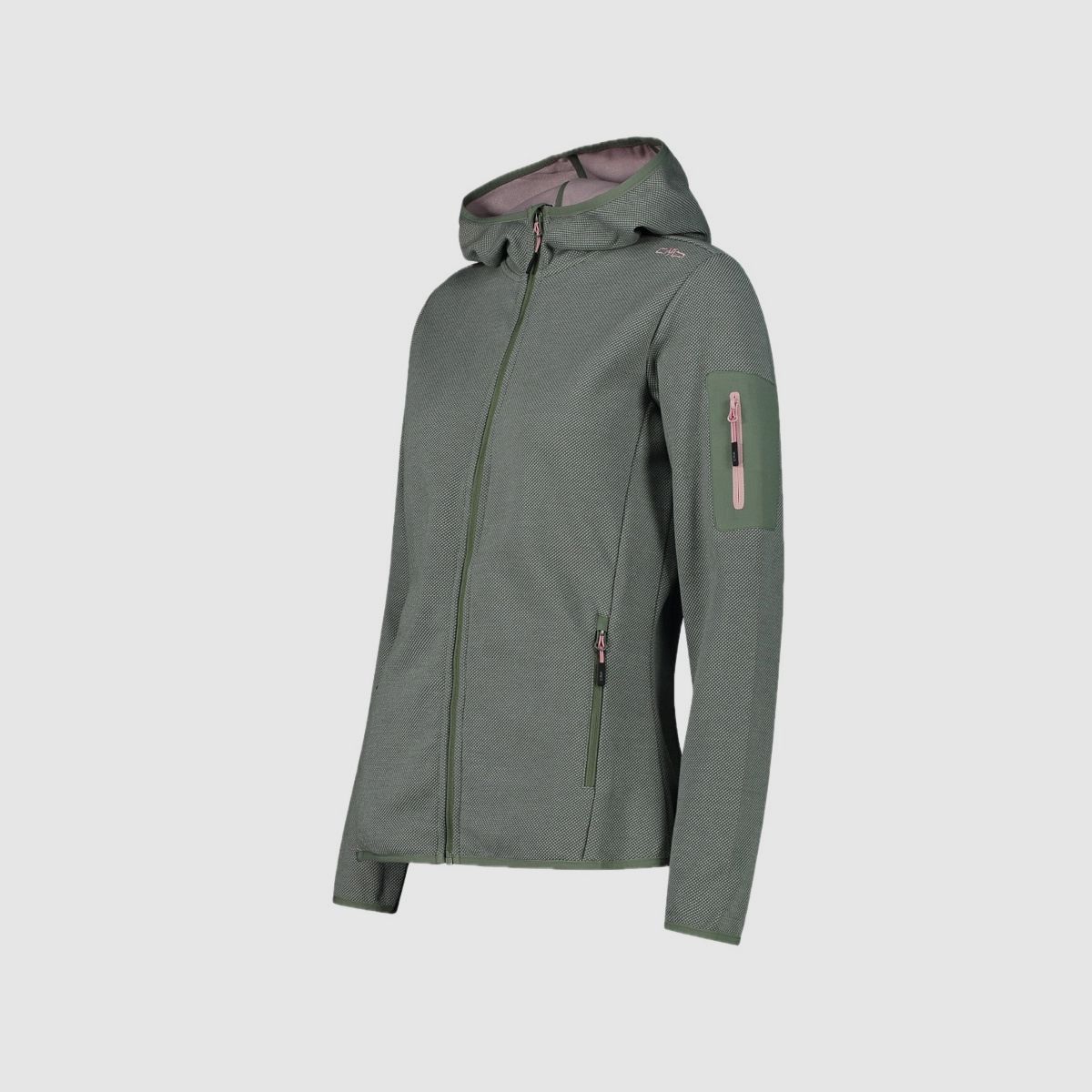 CMP Damen Jacke Knit-Tech-Fleece mit Kapuze Salvia Jade