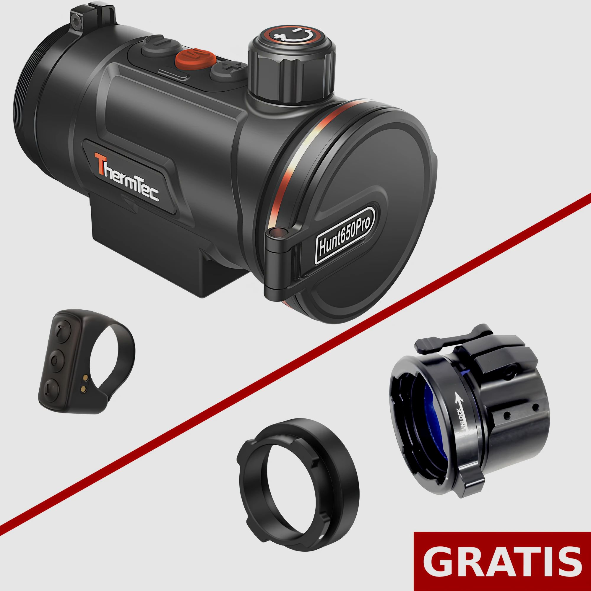 ThermTec HUNT 650 PRO Wärmebild-Vorsatzgerät - Lieferumfang ohne Adapter