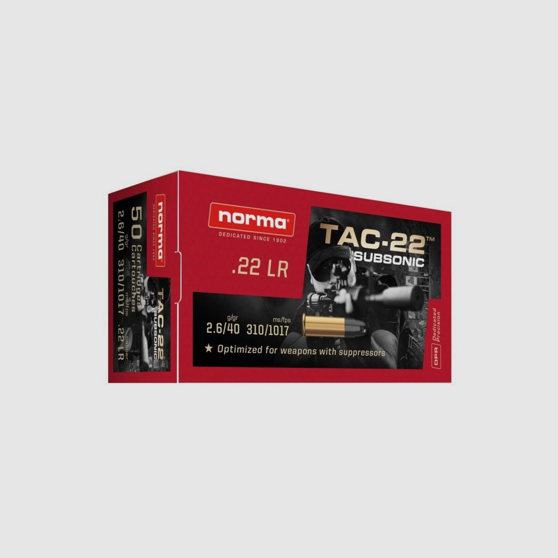 Munition 22LR Norma TAC-22 Subsonic 40 gr, Bild 1 von 14
