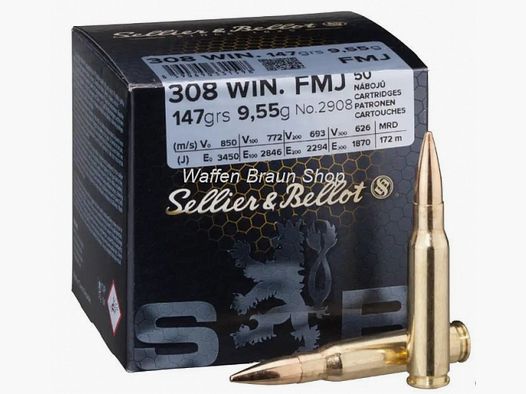S+B .308Win. FMJ 147grs 50St