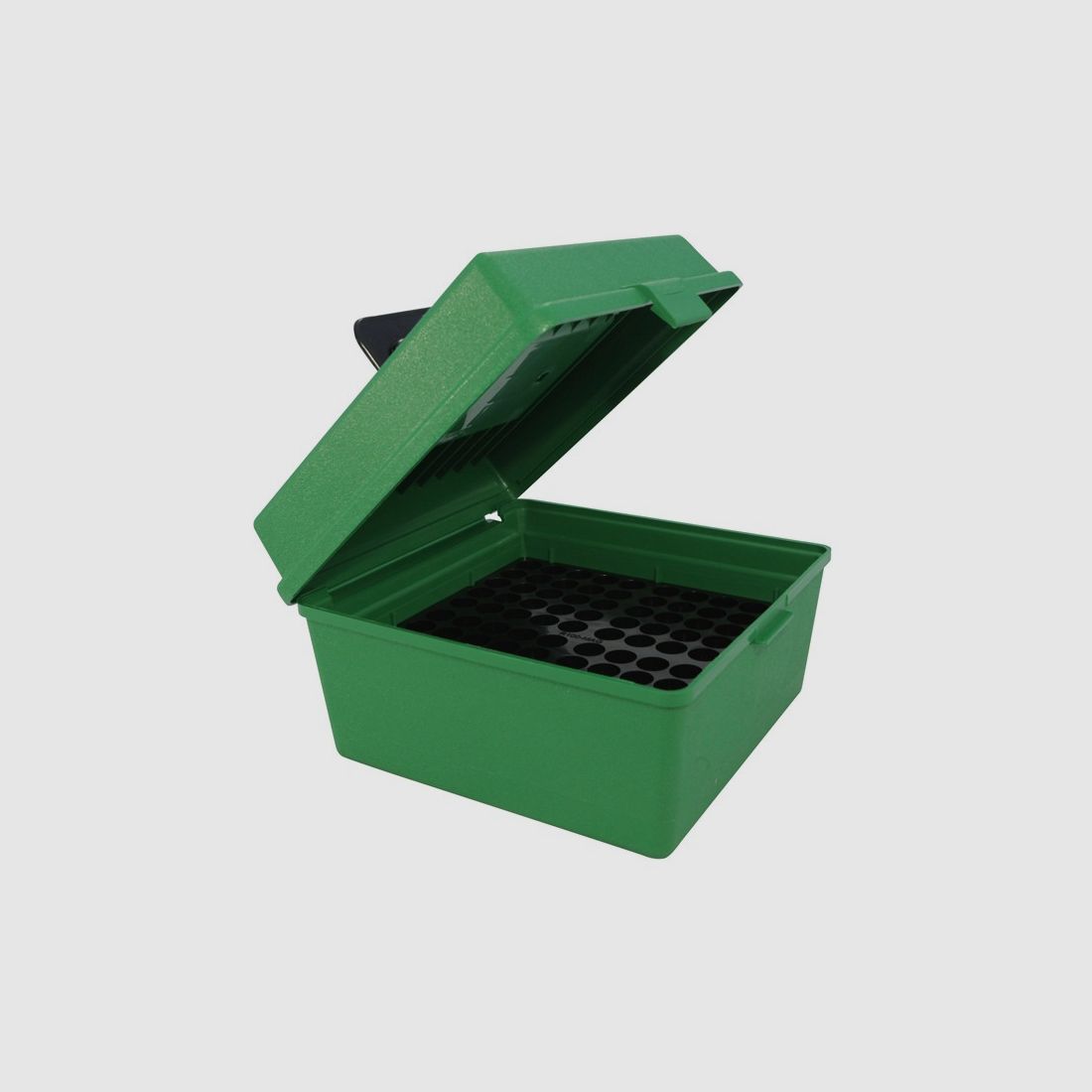 MTM Deluxe scatola per cartucce R-100-MAG-10 verde con coperchio a ribalta e maniglia per 100 cartucce 7mm WSM - .470 Capstick