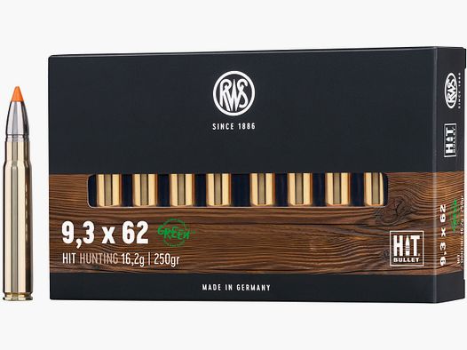 RWS Cartucce per fucile Hit 9,3x62. 250 grains