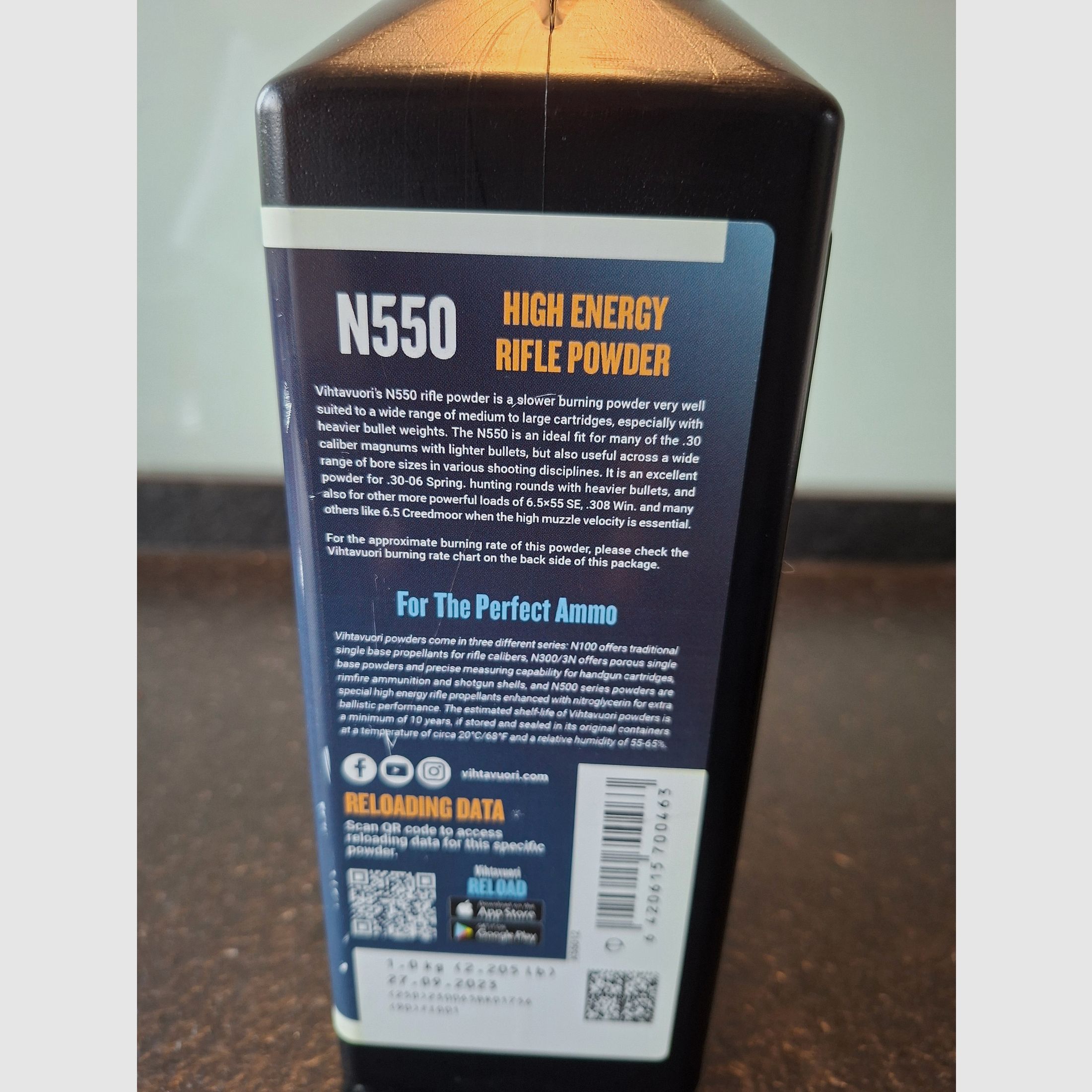 Vihtavuori N550 prochowy 600 gr.