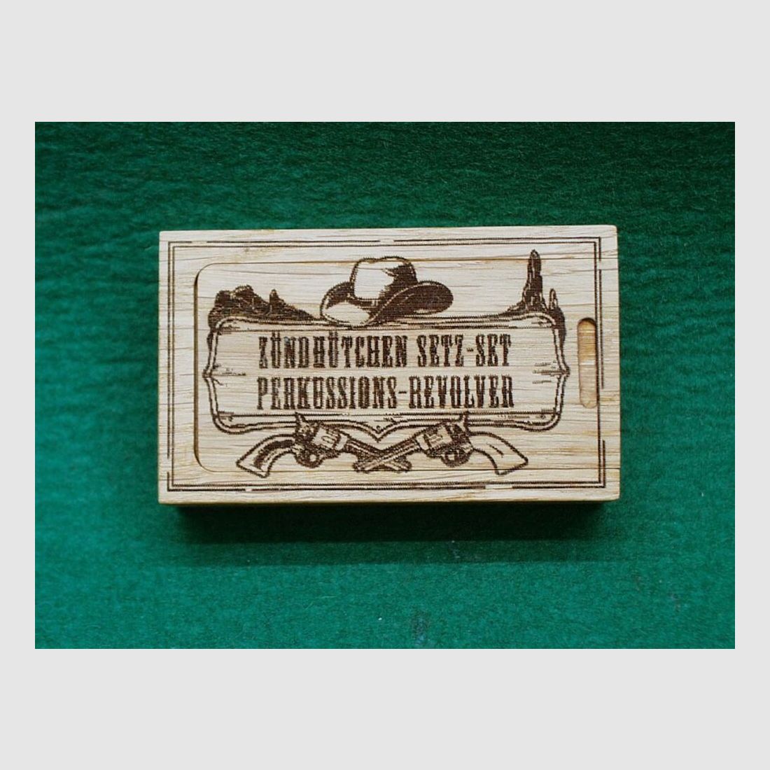 Zündhütchen Setz-Set für Perkussions-Revolver, Alu, aus Holz