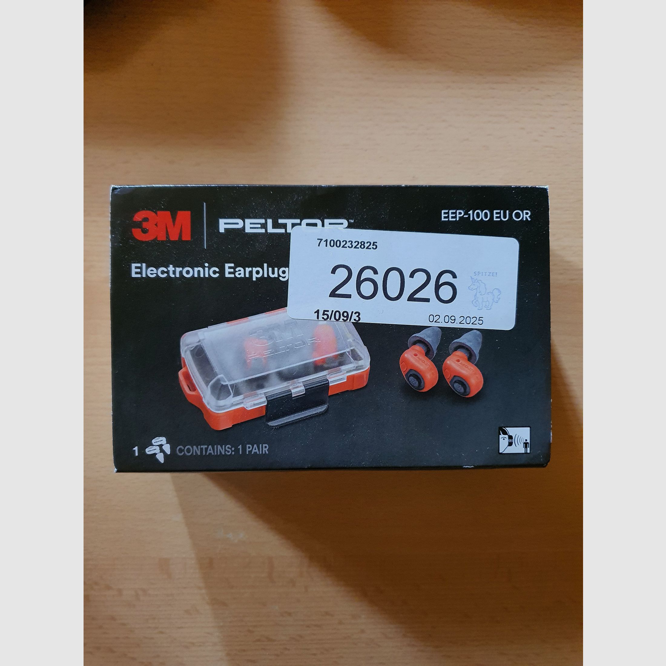 3M PELTOR EEP-100 EU Elektroniczne zatyczki do uszu pomarańczowe