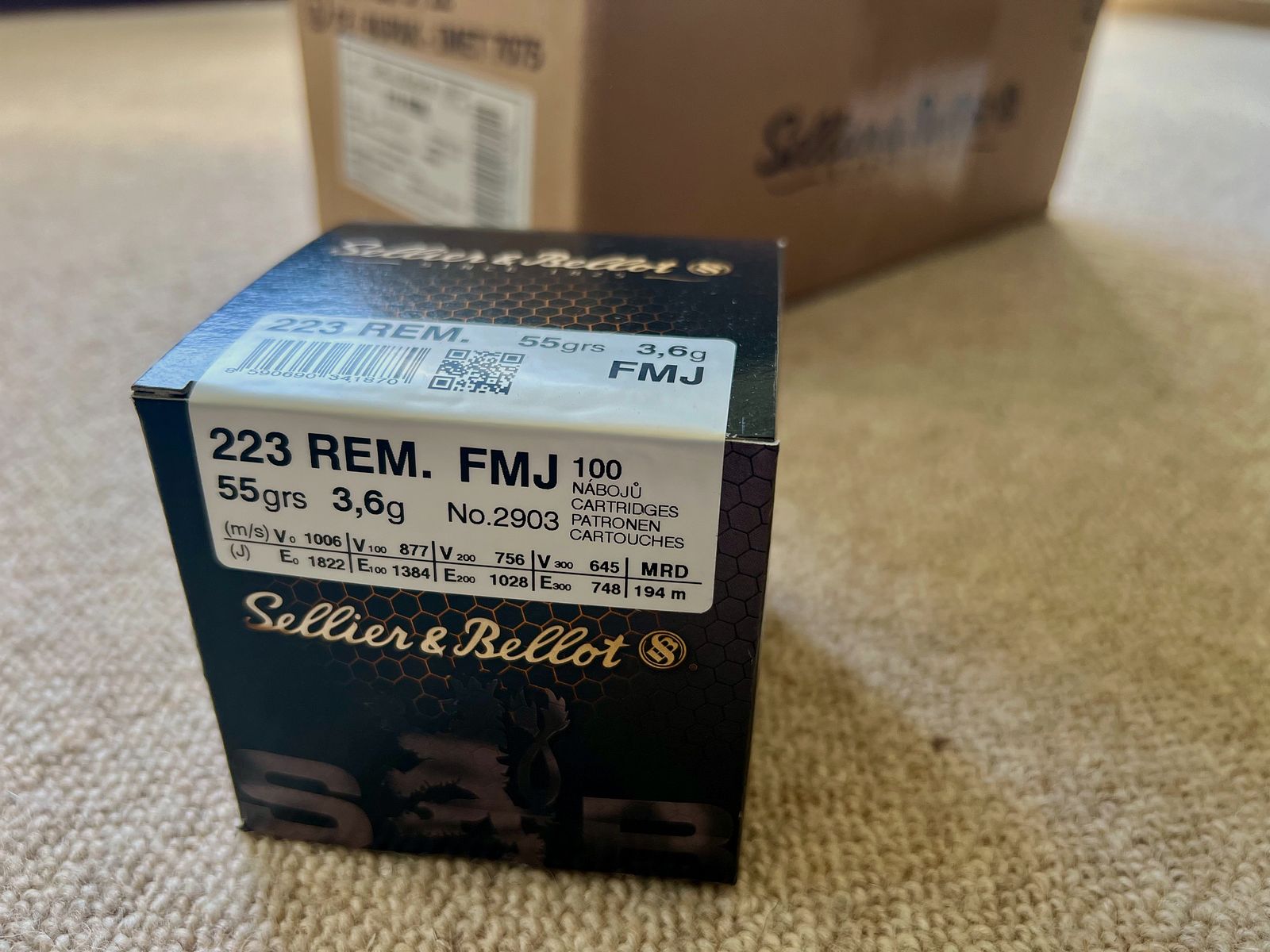 Munición Premium .223 Rem. – Sellier & Bellot de punta completa, 69grs