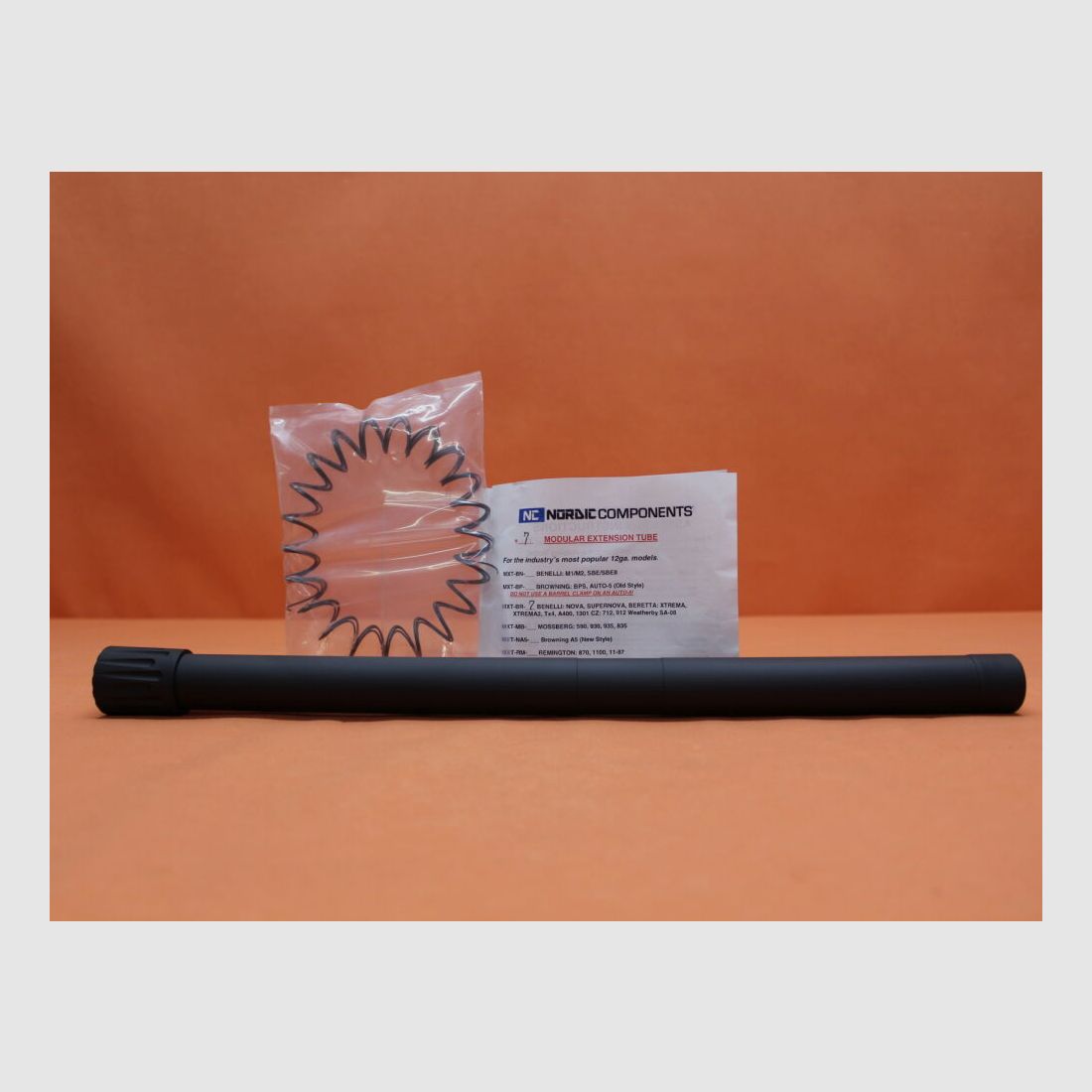 Nordic Components	 Benelli M4/ Nova: Magazinverlängerung +7-Schuss Nordic Components "MXT" Alu schwarz 12GA BL=439mm