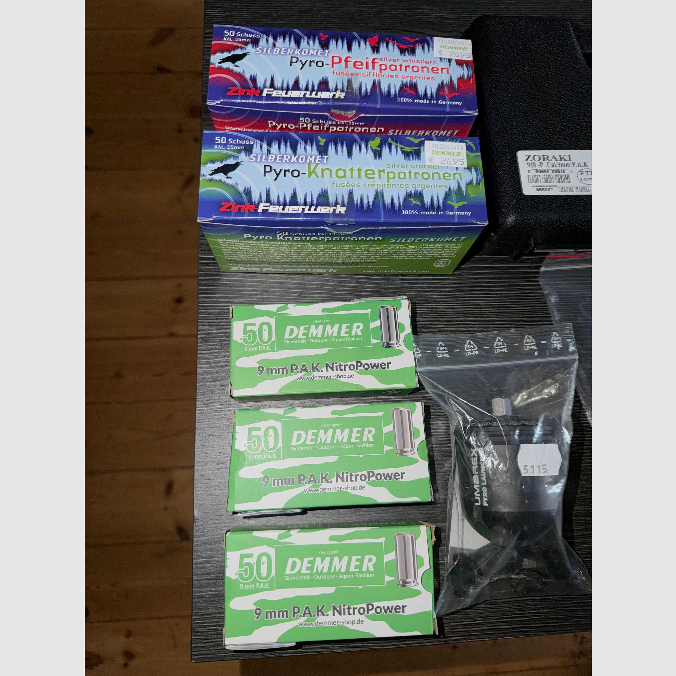 918-P Schreckschusspistole Chrom 9mm inkl. Zubehör